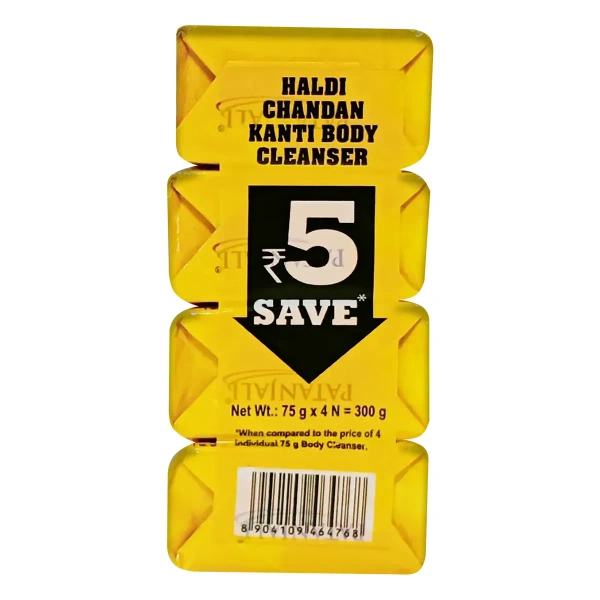Patanjali Ayurved Limited Patanjali Haldi Chandan Kanti Body Cleanser-(4x1) 75 G - (4x1) 75 G