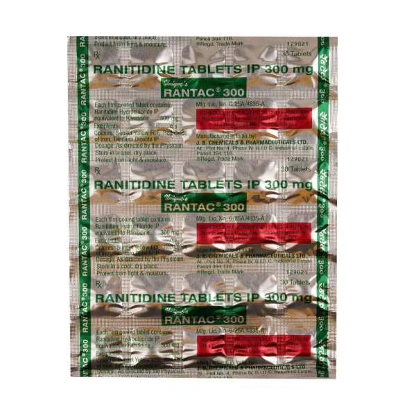 J B Chemicals & Pharmaceuticals Ltd Rantac 300mg Tablet - 30 Tablets
