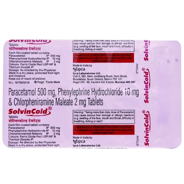 Solvin Cold - Strip of 10 Tablets