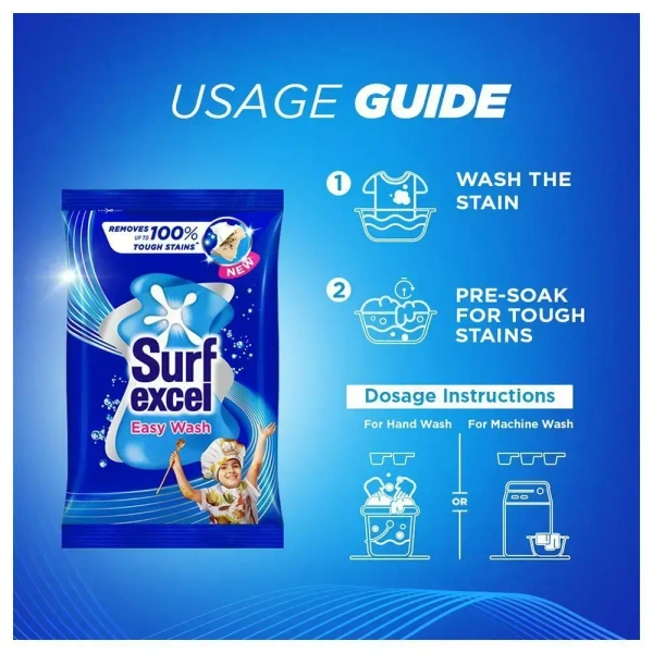 Surf Excel Easy Wash Detergent Powder, 500gm - 500gm