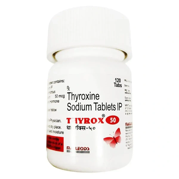 Macleods Pharmaceuticals Limited Thyrox 50 mcg - Bottle of 120 Tablets - 120 Tablets