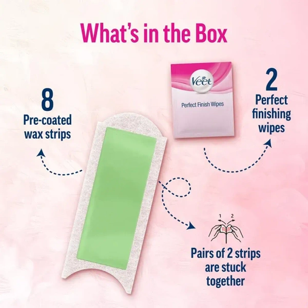 Reckitt Benckiser Veet Professional Waxing Strips Kit for Dry Skin, 8 Strips - 4*2 Strips