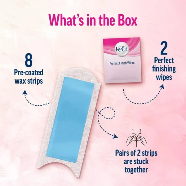 Reckitt Benckiser Veet Professional Waxing Strips Kit for Sensitive Skin, 8 Strips - 4*2 Strips