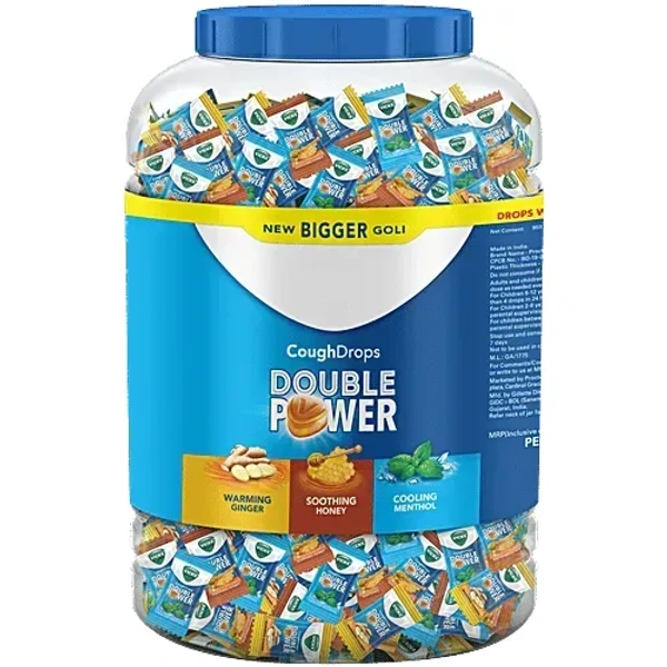 Procter and Gamble Vicks Cough Drops Menthol, Ginger, Honey Double Power Jar, 1050 pcs Jar - 1050Pcs