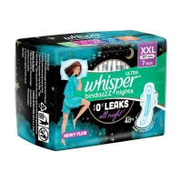 Procter and Gamble Whisper Bindazzz Nights Sanitary Pads For Women XXL Size (Pack of 7) - 7 Pads