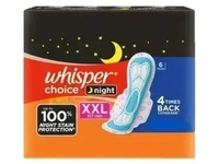 Procter and Gamble Whisper Choice Nights XXL For Women Sanitary Pad  (Pack of 6) - 6 Pads