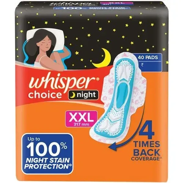 Procter and Gamble Whisper Choice Nights XXL For Women Sanitary Pad  (Pack of 6) - 6 Pads