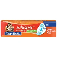 Procter and Gamble Whisper Choice Sanitary Pads For Women Regular Size (Pack of 6) - 6 Pads
