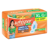 Procter and Gamble Whisper Choice Ultra XL Sanitary Pads for Women  (Pack of 20) - 20 Pads