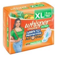 Procter and Gamble Whisper Choice Ultra XL Sanitary Pads for Women  (Pack of 6) - 6 Pads