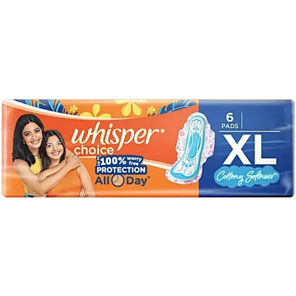 Procter and Gamble Whisper Choice XL Sanitary Pads For Women (Pack of 6) - 6 Pads