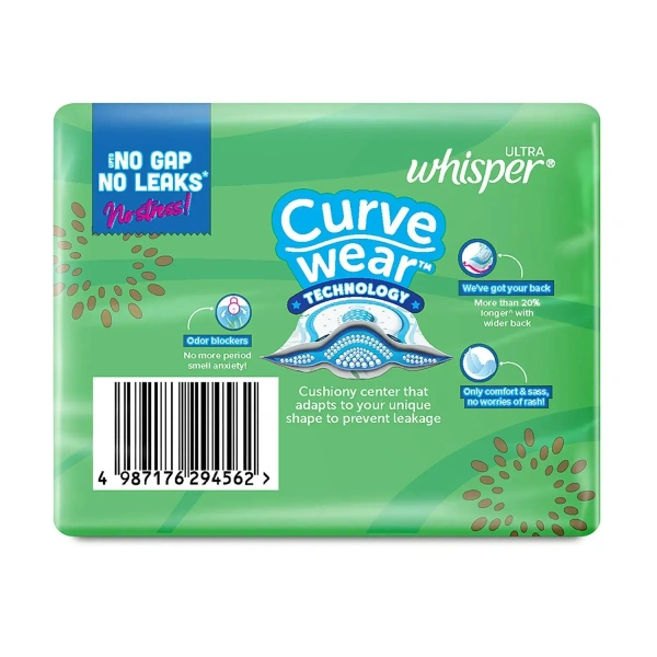 Procter and Gamble Whisper Ultra Up To No Gap No Leaks Sanitary Pads, XL+ (Pack of 6) - 6 Pads