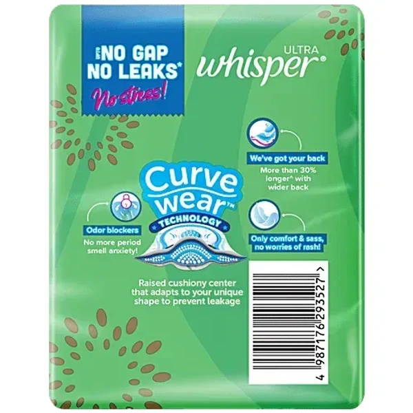Procter and Gamble Whisper Ultra Up To No Gap No Leaks Sanitary Pads, XL+ (Pack of 7) - 7 Pads