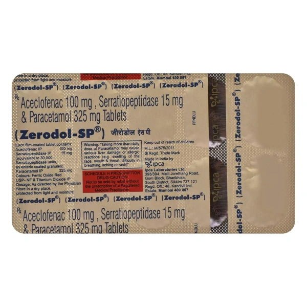 ipca laboratories Zerodol SP - Strip of 10 Tablets - 10Tablets