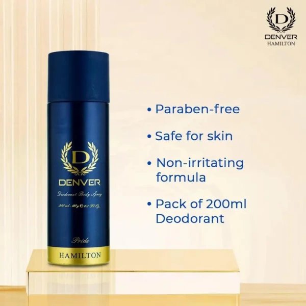 Hamilton Sciences Pvt.Ltd. Denver Pride Deodorant Long Lasting Deodorant Body Spray for Men - 165ml