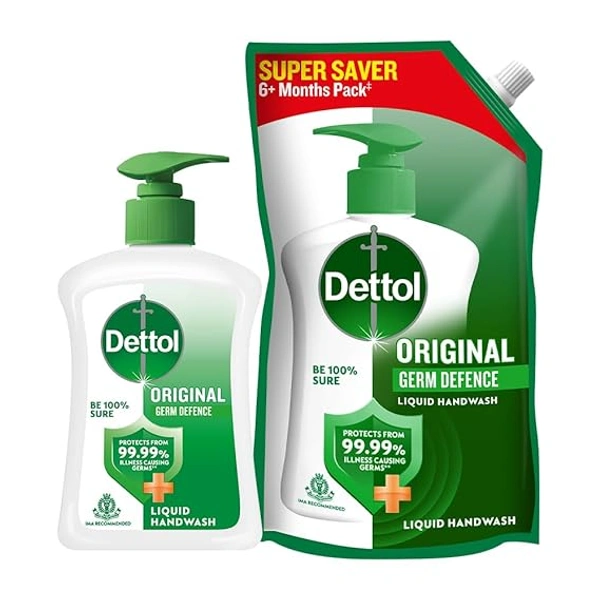 Reckitt Benckiser Dettol Original Hand Wash Pump+Refil - 200ml+175ml