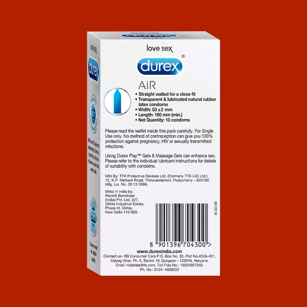 Reckitt Benckiser Durex Air Condom - 10N