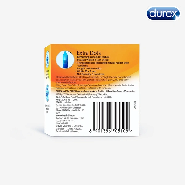 Reckitt Benckiser Durex Extra Dots Condom - 3N