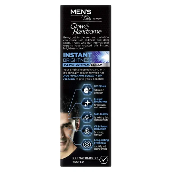 Hindustan Unilever Limited Fair & Handsome,Glow & Handsome Cream Instant Fairness Rapid Action - 25gm