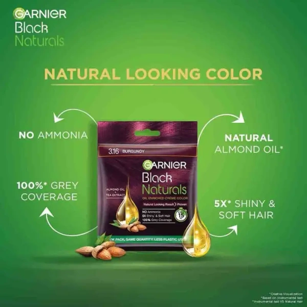 Garnier Black Naturals Shade 3.16 Burgundy - 10ml+10ml