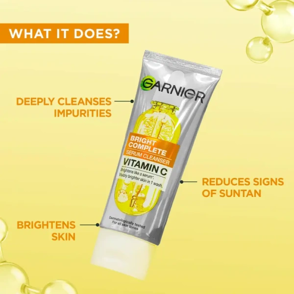 Garnier Bright Complete Vitamin C Serum Cleanser - 50gm