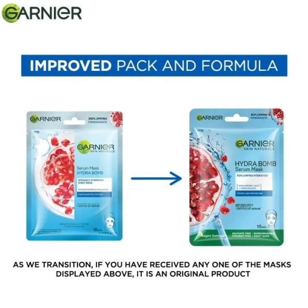 Garnier Hydra Bomb Pomegranate Serum Sheet Mask - 28gm