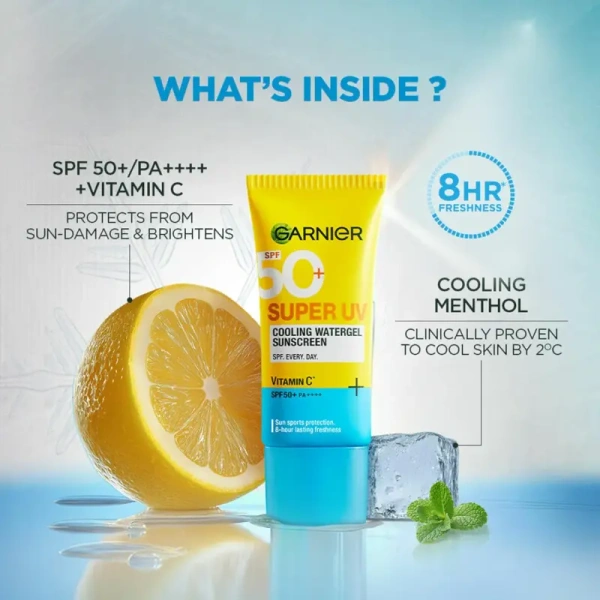 Garnier Super UV Cooling Watergel Sunscreen SPF50+ PA++++ - 30ml