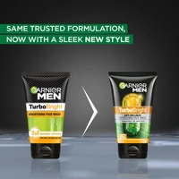 Garnier Men, Face Wash, Brightening & TurboBright Double Action, 50 g