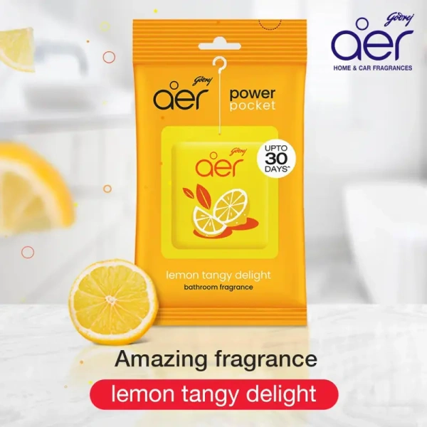 Godrej Consumer Products Ltd. Godrej aer Power Pocket Bathroom Freshener – Lemon Tangy Delight - 10gm