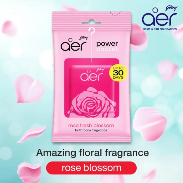 Godrej Consumer Products Ltd. Godrej aer Power Pocket Bathroom Freshener – Rose Fresh Blossom - 10gm