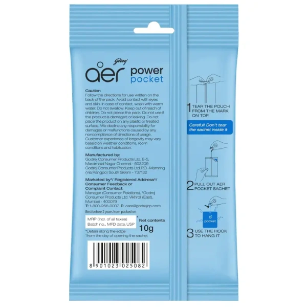 Godrej Consumer Products Ltd. Godrej aer Power Pocket Bathroom Freshener – Sea Breeze - 10gm