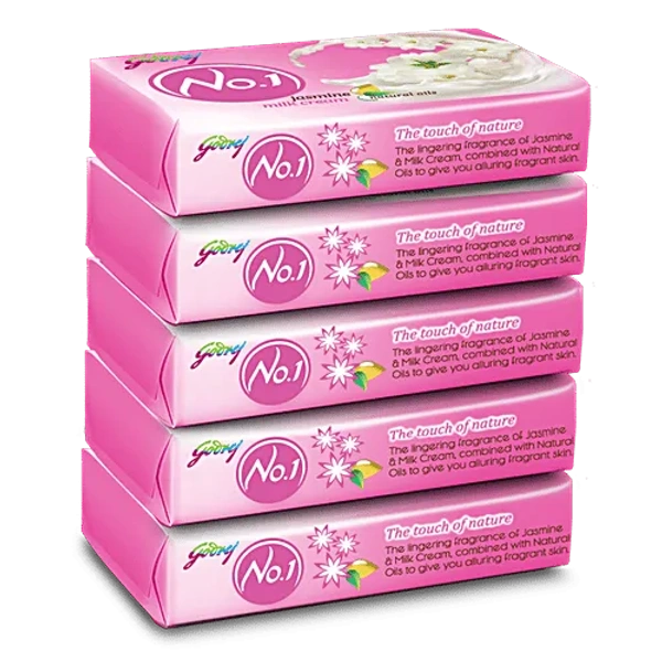 Godrej Consumer Products Ltd. Godrej No.1 Jasmine Milk Cream Bathing Soap - 5*100gm