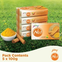 Godrej Consumer Products Ltd. Godrej No.1 Sandal & Turmeric Bathing Soap - 5*100gm