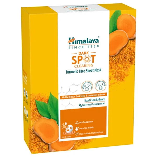 Himalaya Dark Spot Clearing Turmeric Face Sheet Mask - 1pice of 30gm