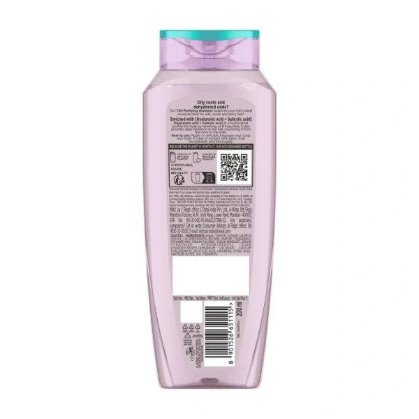 Garnier L'Oreal Paris Hyaluron Pure 72H Purifying Shampoo with salicylic and hyaluronic acid - 200ml
