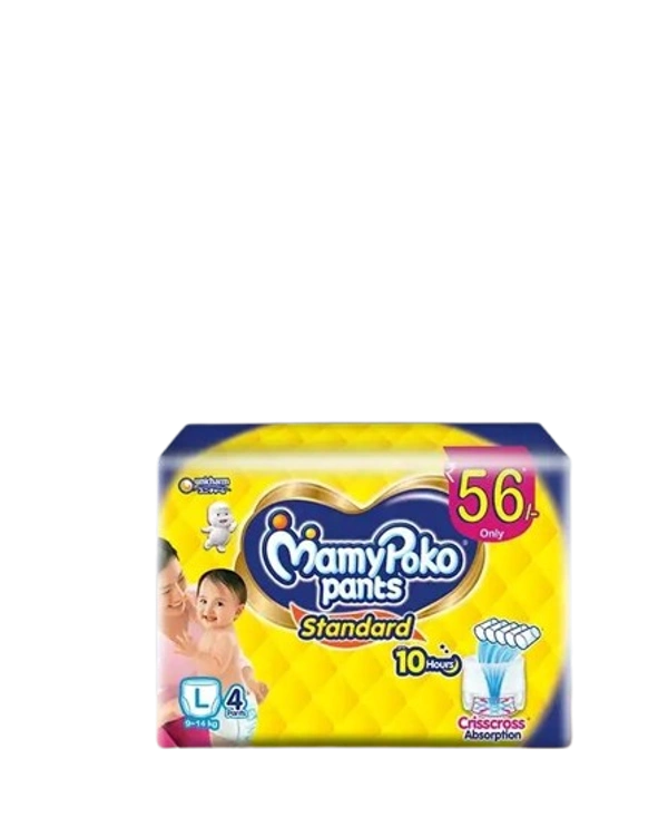 Unicharm.co.in MamyPoko Pants Standard Baby Pants, Large (L), 9-14 kg, 4Pcs - Large Size