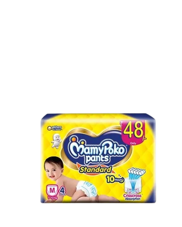 Unicharm.co.in MamyPoko Pants Standard Baby Pants, Medium (M), 7-12 kg, 4Pcs - Medium Size