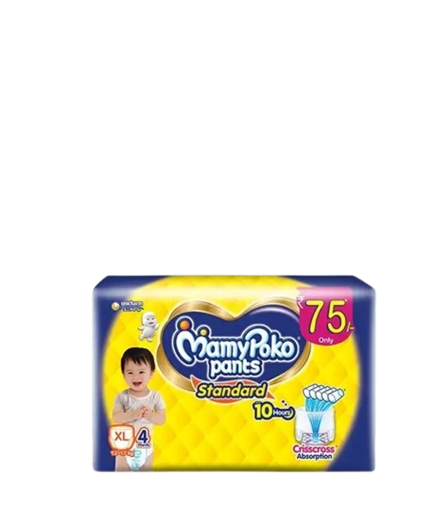 Unicharm.co.in MamyPoko Pants Standard Baby Pants, Xtra Large (L), 9-14 kg, 4Pcs - Xtralarge Size