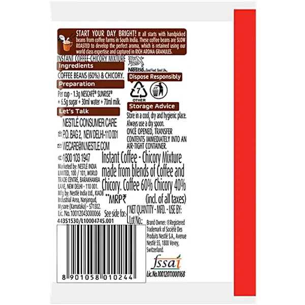 Nestle S.A. Nescafe Sunrise Instant Coffee Powder - 3gm