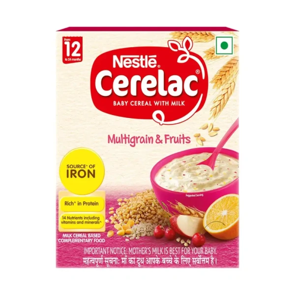 Nestle S.A. Nestle Cerelac Baby Food Cereal  Multigrain & Fruits for 12 to 24 Months Baby - 300gm