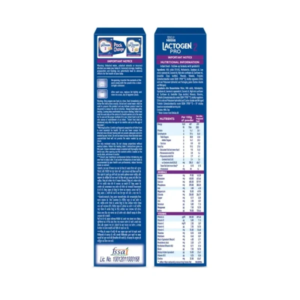 Nestle S.A. Nestle Lactogen Pro 2 Powder, Follow-Up Formula With Probiotic, Infant, After 6 Months Up To 12 Months - 400gm
