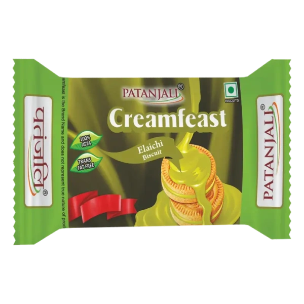 Patanjali Foods Limited Patanjali Creamfeast Elaichi Biscuit - 32.5gm