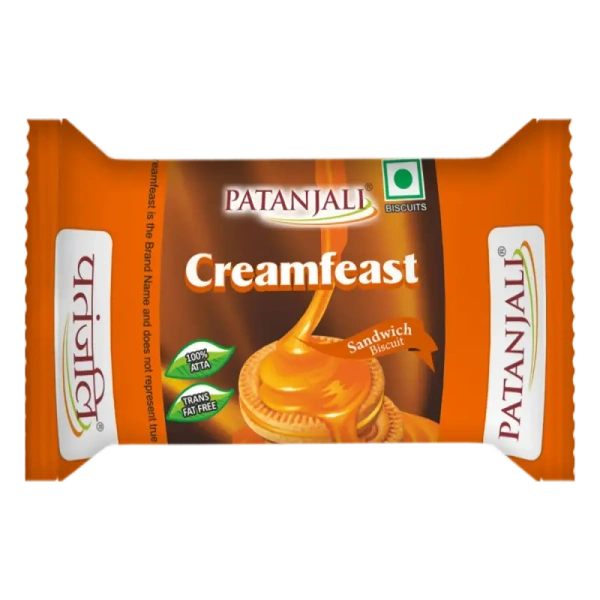 Patanjali Foods Limited Patanjali Creamfeast Orange Biscuit - 32.5gm