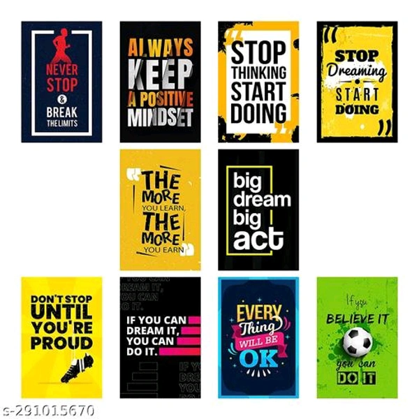 Motivational Quotes Poster 12X18 for Wall (Pack of 10)