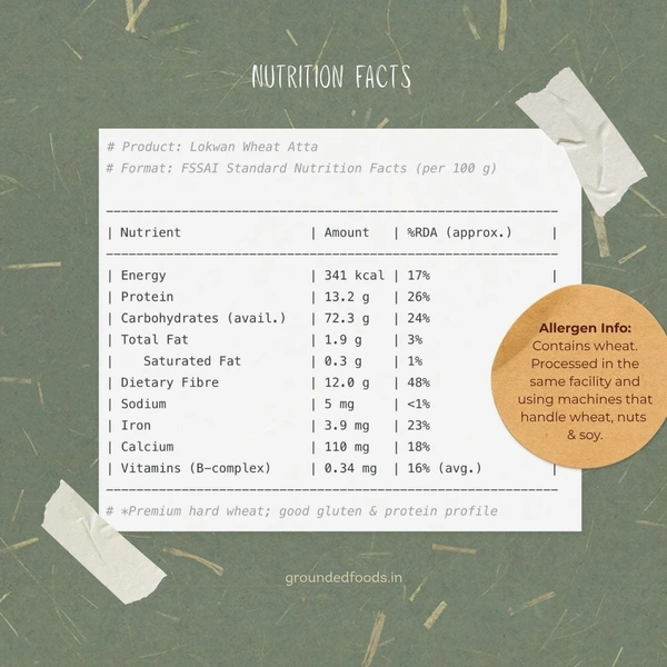 Lokwan wheat Flour 5kg - 5 kg, Roti Coarse