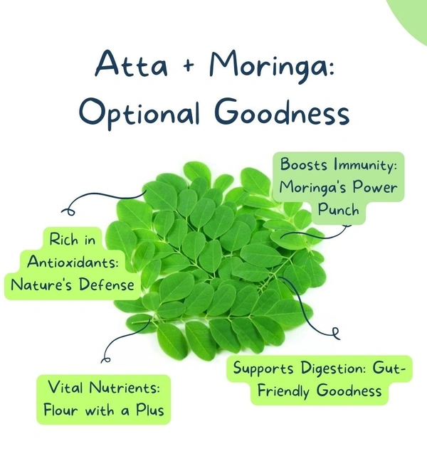 Wheat Atta + Moringa power 2% | 1kg - Moringa Leaves