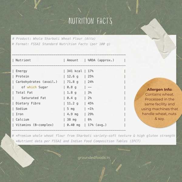Sharbati Wheat Flour - Sihore Premium 10kg - 10 kg, Roti Coarse