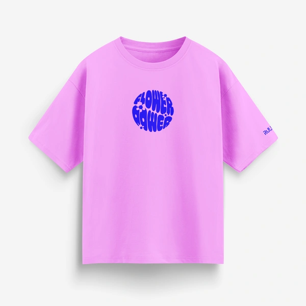 Flower Power Oversized T-Shirt – Cream | Graphic Unisex Tee | Streetwear Style