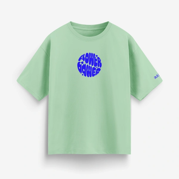 Flower Power Oversized T-Shirt – Cream | Graphic Unisex Tee | Streetwear Style