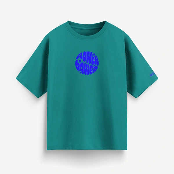 Flower Power Oversized T-Shirt – Cream | Graphic Unisex Tee | Streetwear Style